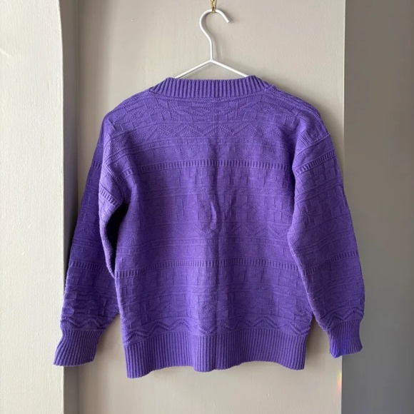 Vintage Purple Knit Cardigan, Size S/M - Picture 3 of 4